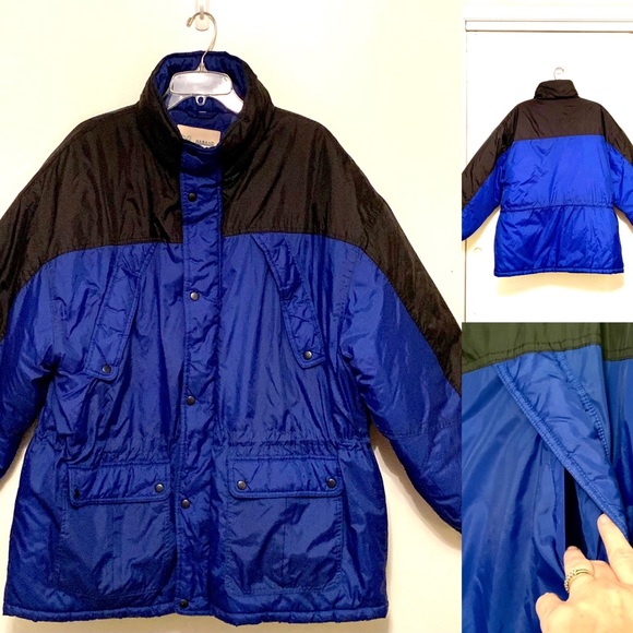 Haband Jackets & Coats Mens Vintage Winter Ski Jacket Sz 2x Blue Black Haband Poshmark